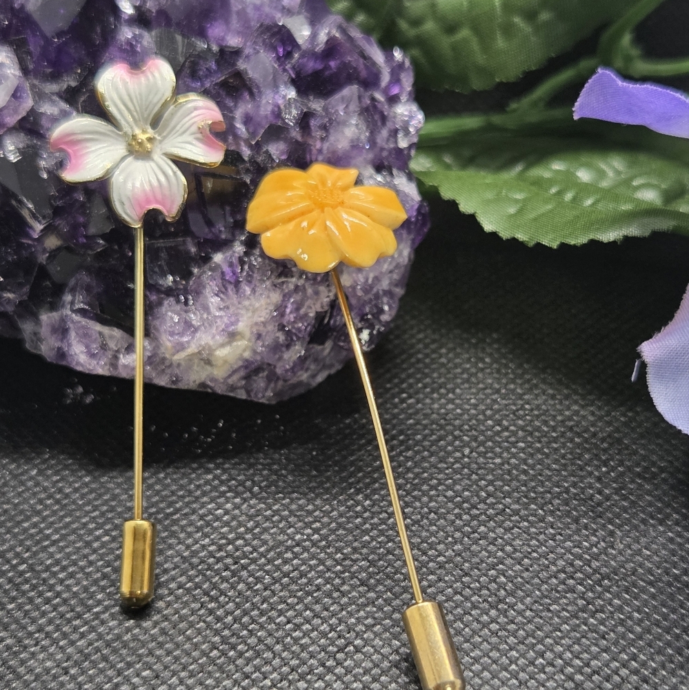 Flowers Stickpin Set Vintage